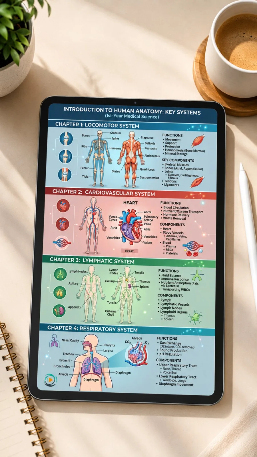 Studio9 app course overview for Medical Statistics with chapters and syllabus infographic
